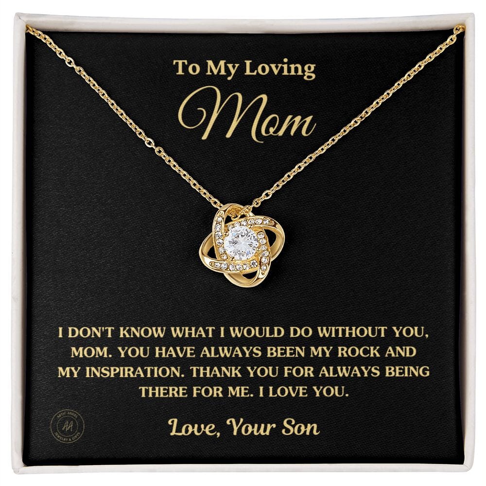 Gift for Mom From Son - "I Don't Know What I Would Do Without You" Necklace Jewelry 18K Yellow Gold Finish Two-Toned Gift Box