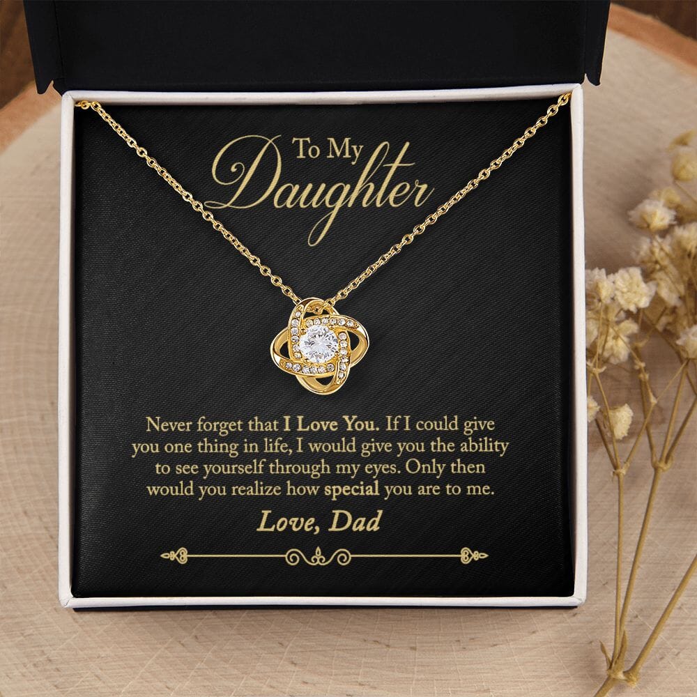 Gift for Daughter "How Special You Are To Me" Love Dad Necklace Jewelry 18K Yellow Gold Finish Two-Toned Gift Box