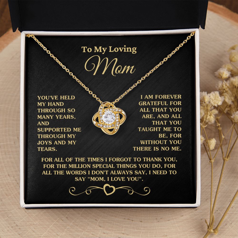 Gift for Mom "Without You There Is No Me" Gold Necklace Jewelry 18K Yellow Gold Finish Two-Toned Gift Box