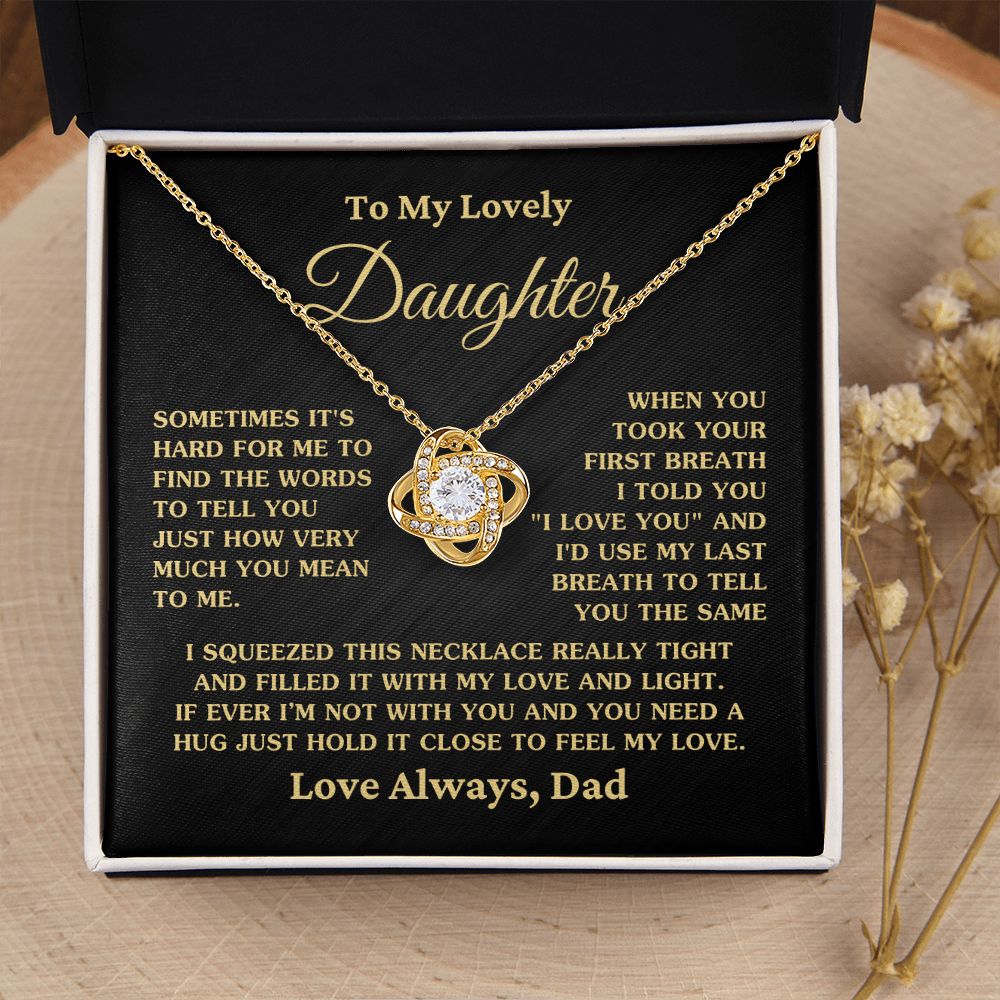 Gift for Daughter "First Breath" Gold Necklace From Dad - Artic Angel Exclusive Jewelry 18K Yellow Gold Finish Two-Toned Gift Box