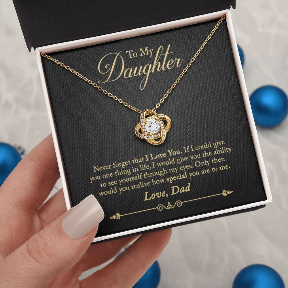 Gift for Daughter "How Special You Are To Me" Love Dad Necklace Jewelry 14K White Gold Finish Two-Toned Gift Box