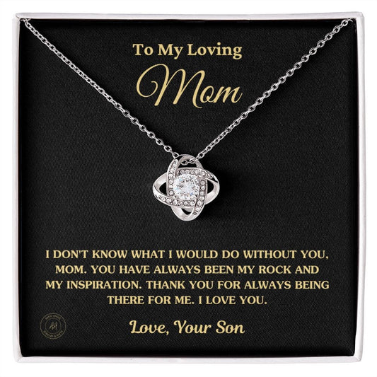Gift for Mom From Son - "I Don't Know What I Would Do Without You" Necklace Jewelry 14K White Gold Finish Two-Toned Gift Box