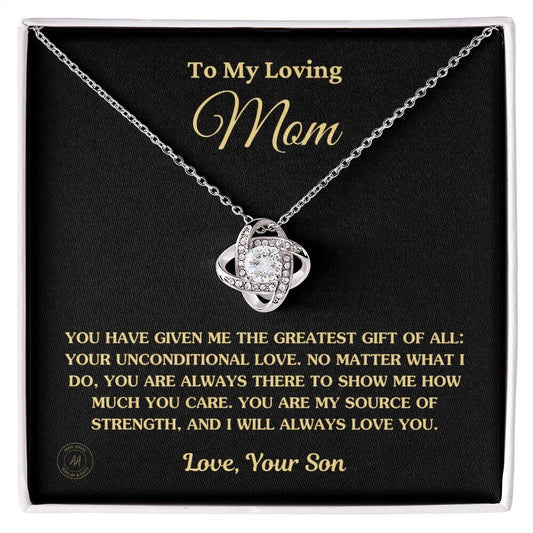 Gift for Mom From Son - "You Have Given Me The Greatest Gift Of All" Necklace Jewelry 14K White Gold Finish Two-Toned Gift Box