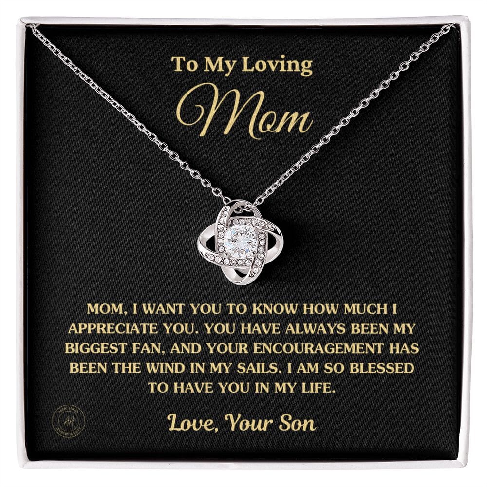 Artic Angel Meaningful Gift to Mom from Son Without You There Is No Me – I Love You Necklace, Christmas Gift, Sentimental Mother's Day Gift for Mom