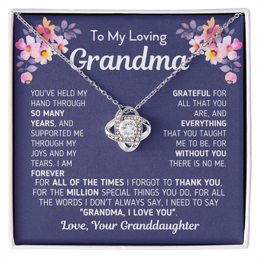 Gift for Grandma From Granddaughter "Without You There Is No Me" Necklace Jewelry 14K White Gold Finish Two-Toned Gift Box