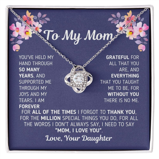Beautiful Gift for Mom From Daughter "Without You There Is No Me" Necklace Jewelry 14K White Gold Finish Two-Toned Gift Box