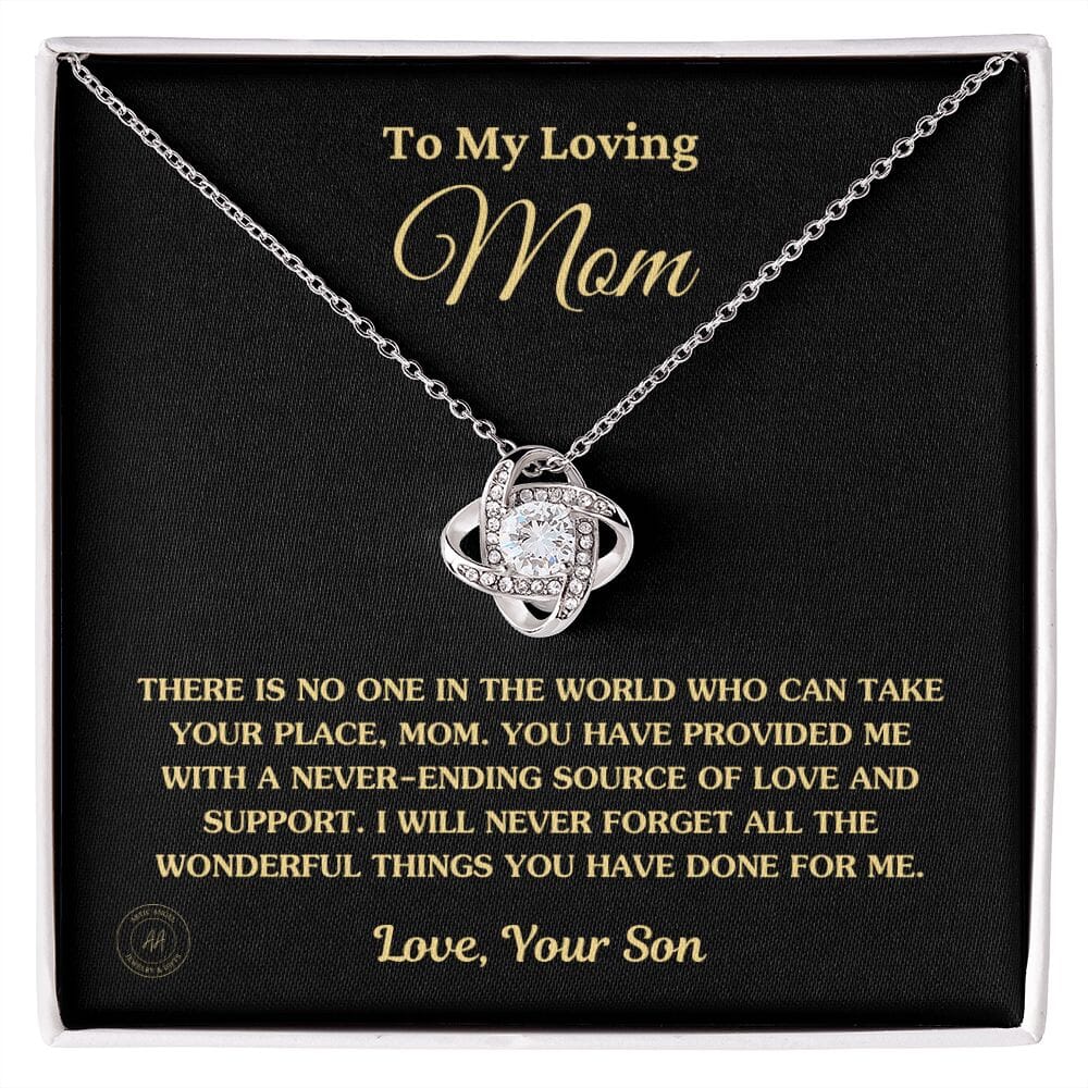 Gift for Mom From Son - "I Am So Blessed To Have You In My Life" Necklace Jewelry 14K White Gold Finish Two-Toned Gift Box