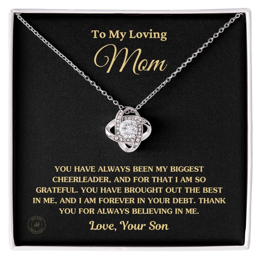 Gift for Mom From Son - "You Have Brought Out The Best In Me" Necklace Jewelry 14K White Gold Finish Two-Toned Gift Box