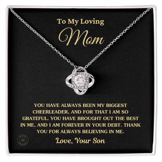 Gift for Mom From Son - "You Have Brought Out The Best In Me" Necklace Jewelry 14K White Gold Finish Two-Toned Gift Box