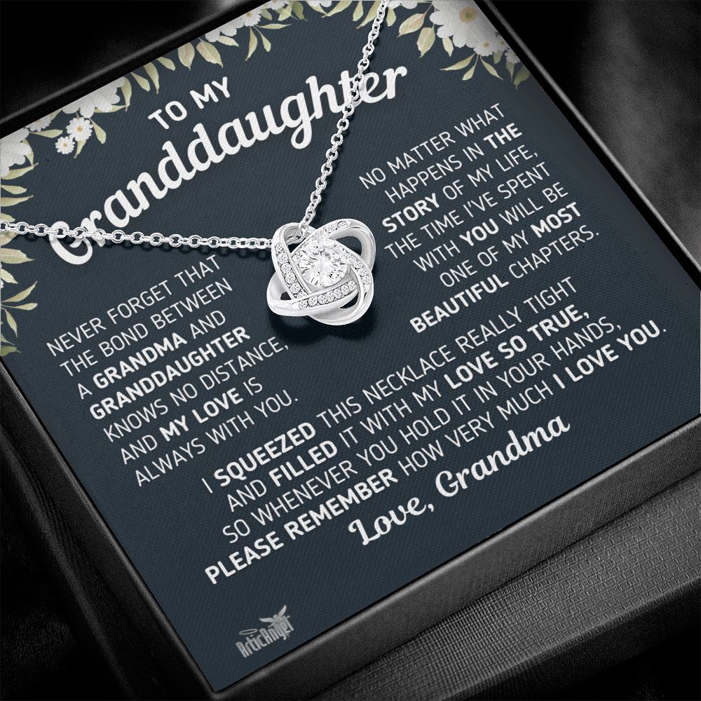 Gift For Granddaughter "The Bond Between a Grandma and Granddaughter" Necklace Jewelry