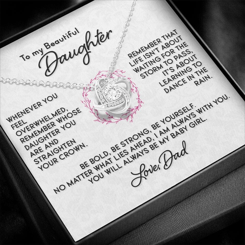 Gift for Daughter "Learning To Dance In The Rain" Love Dad Necklace Jewelry