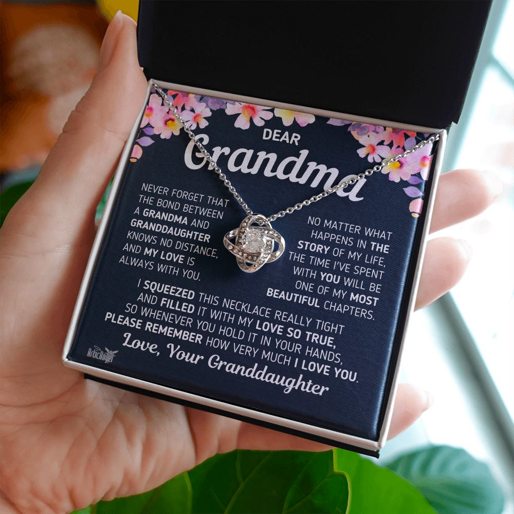 Gift For Grandma "The Bond Between a Grandma and Granddaughter" Necklace Jewelry 