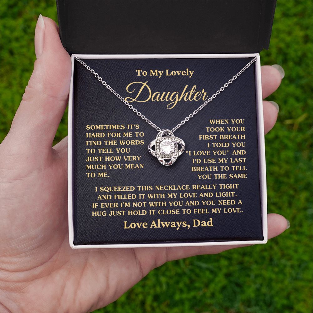 Gift for Daughter "First Breath" Gold Necklace From Dad - Artic Angel Exclusive Jewelry 14K White Gold Finish Two-Toned Gift Box