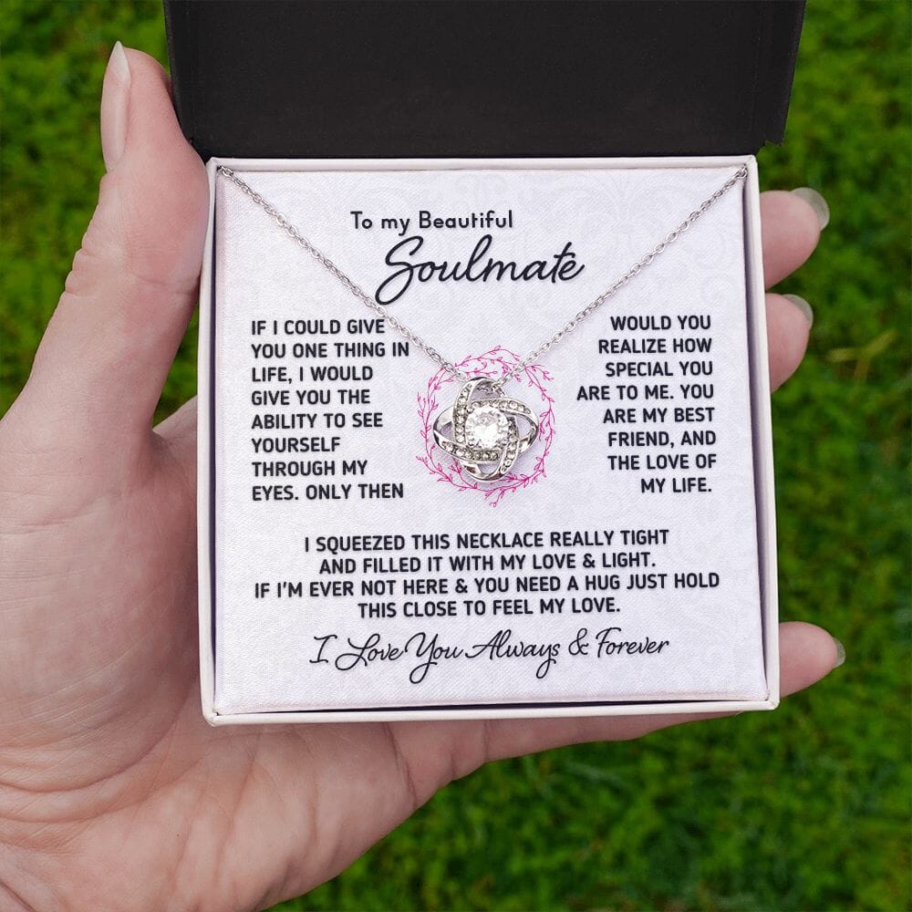 Gift for Soulmate "If I Could Give You One Thing" Gold Knot Necklace Jewelry