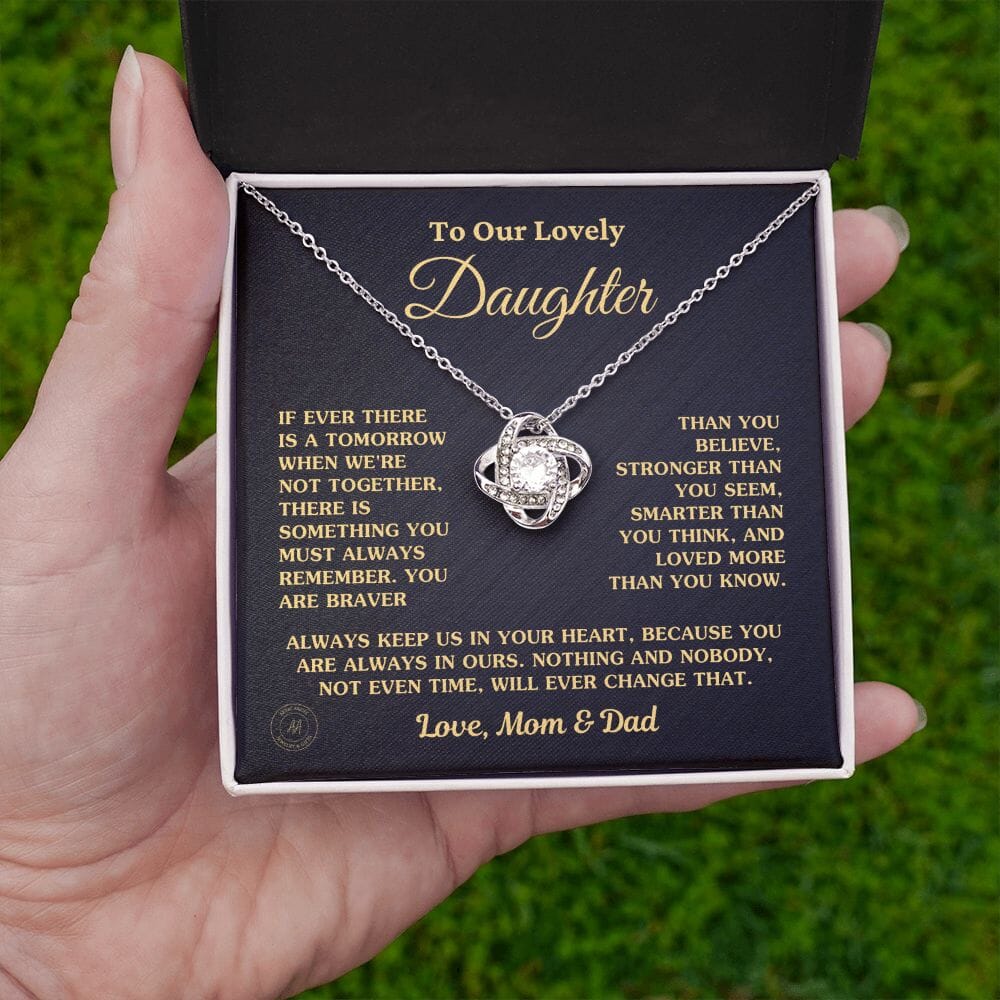 Gift For Daughter "Always Keep Us In Your Heart Love Mom and Dad" Necklace Jewelry