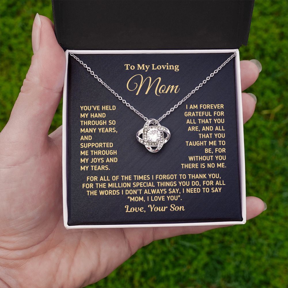 Gift for Mom From Son "Without You There Is No Me" Gold Necklace Jewelry