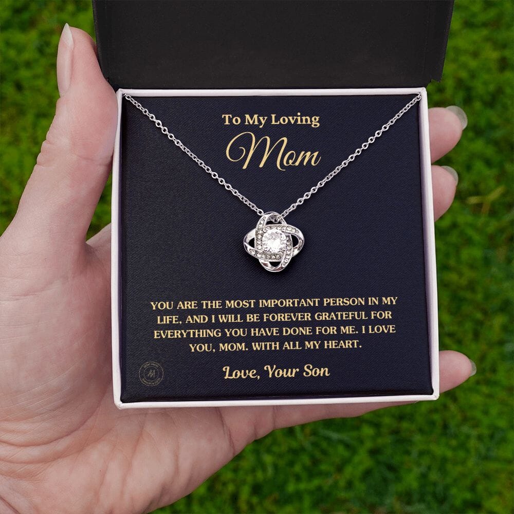 Gift for Mom From Son - "The Most Important Person In My Life" Necklace Jewelry
