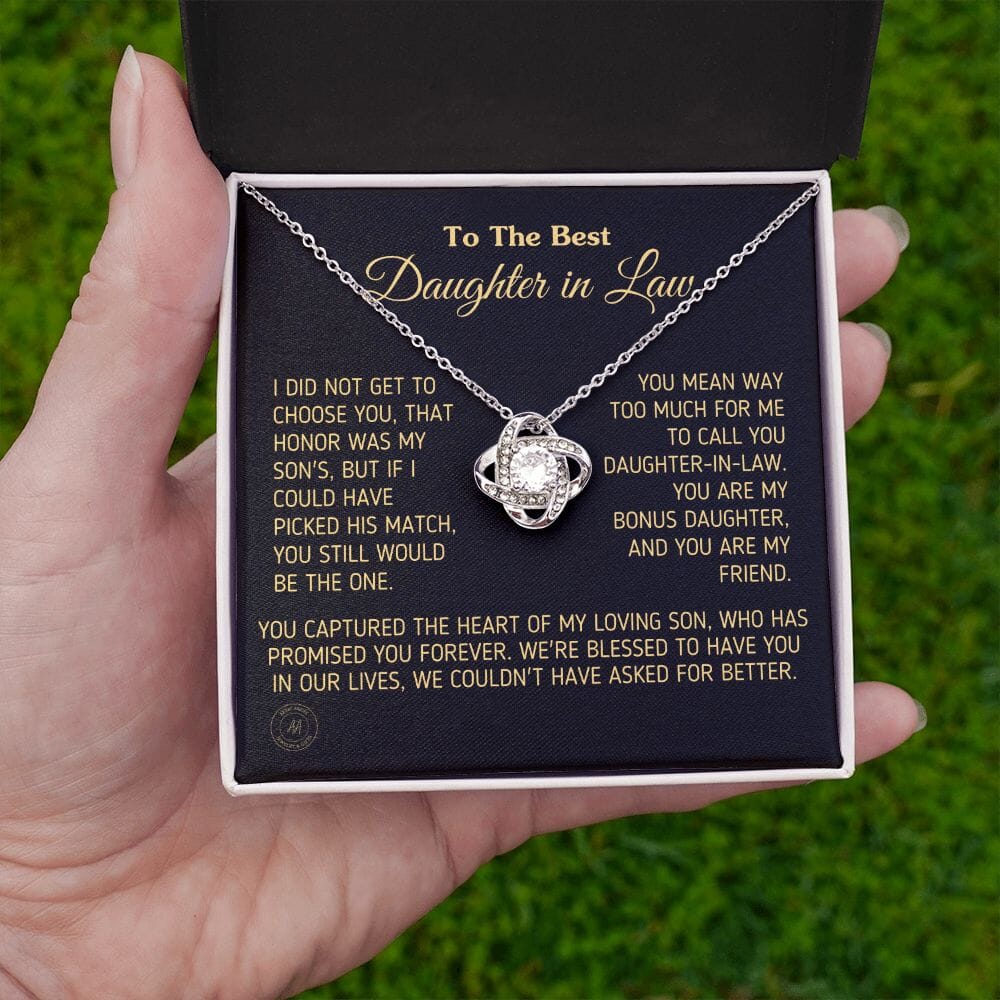 Gift for Daughter In Law "You Are My Bonus Daughter, You Are My Friend" Necklace Jewelry