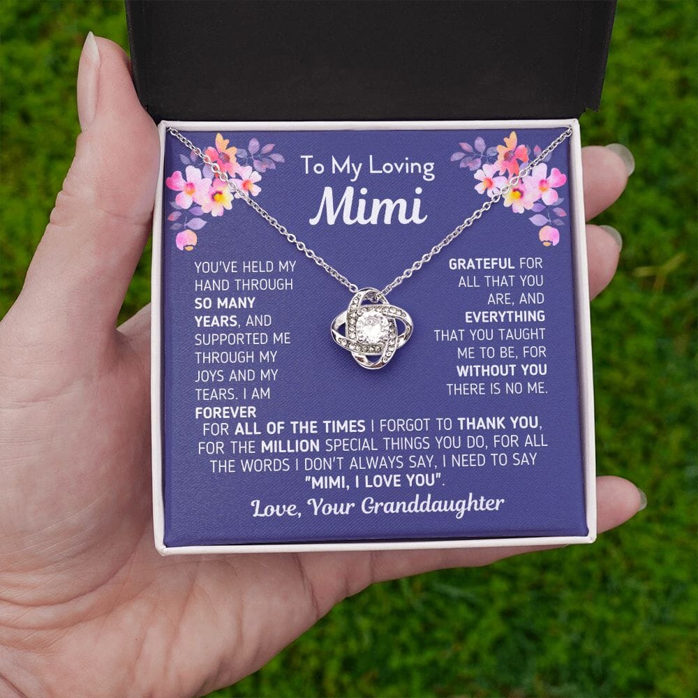 Gift for Mimi From Granddaughter "Without You There Is No Me" Necklace Jewelry
