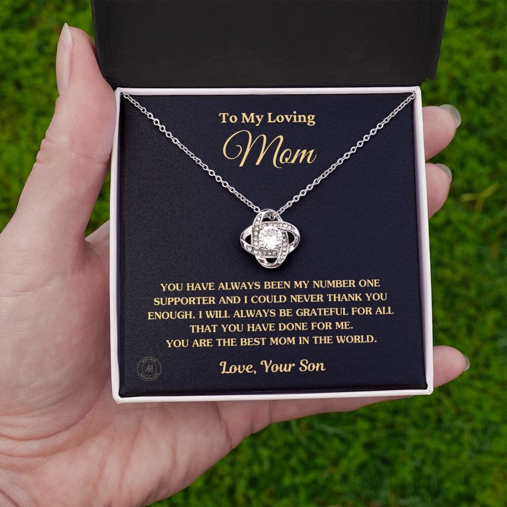 Gift for Mom From Son - "You Are The Best Mom In The World" Necklace Jewelry