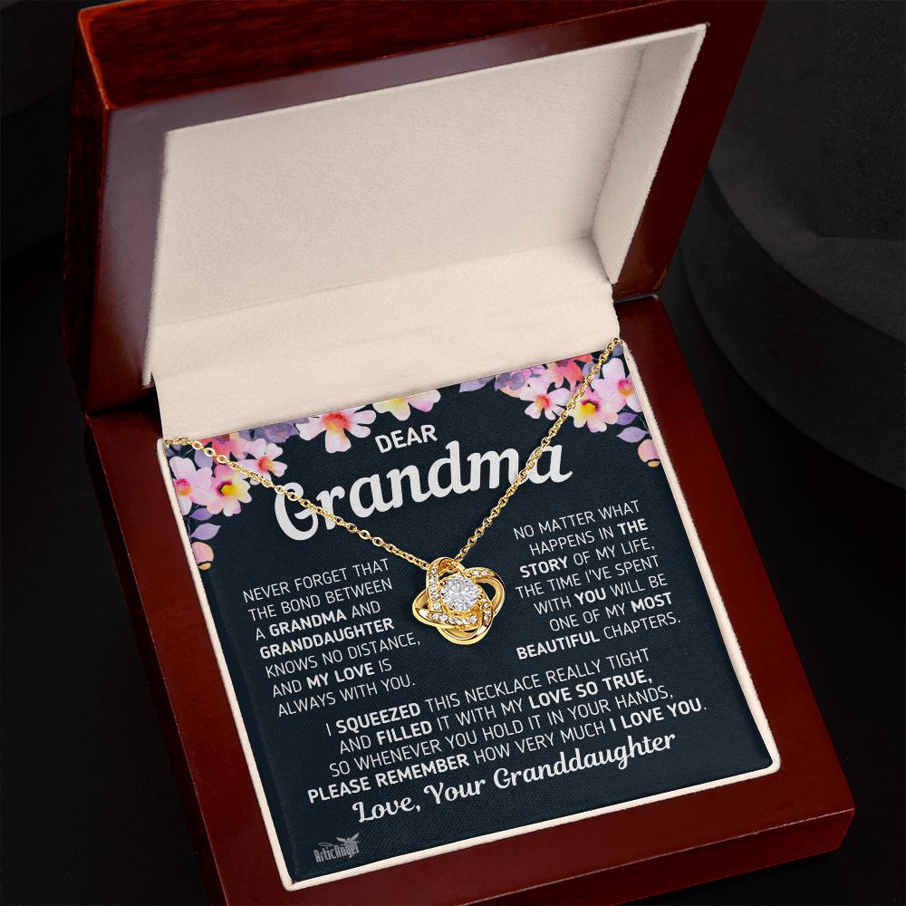 Gift For Grandma "The Bond Between a Grandma and Granddaughter" Necklace Jewelry