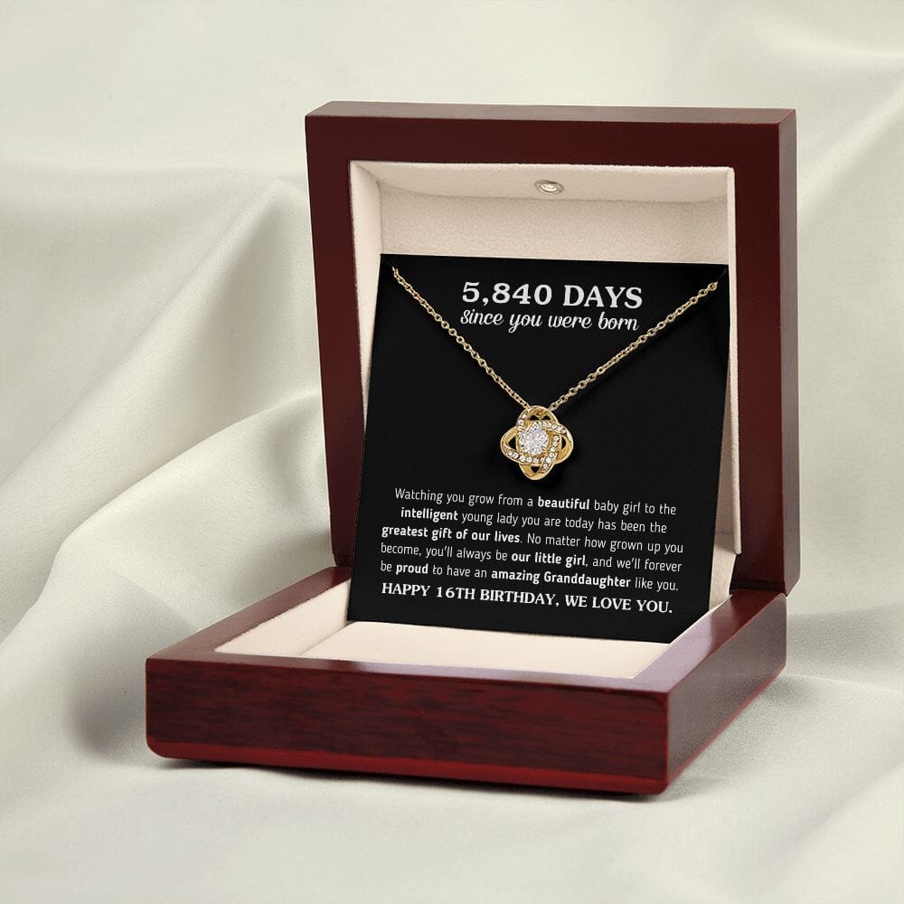 Happy 16th Birthday Gift For Granddaughter From Grandma and Grandpa "5,840 Days Since You Were Born" Necklace Jewelry