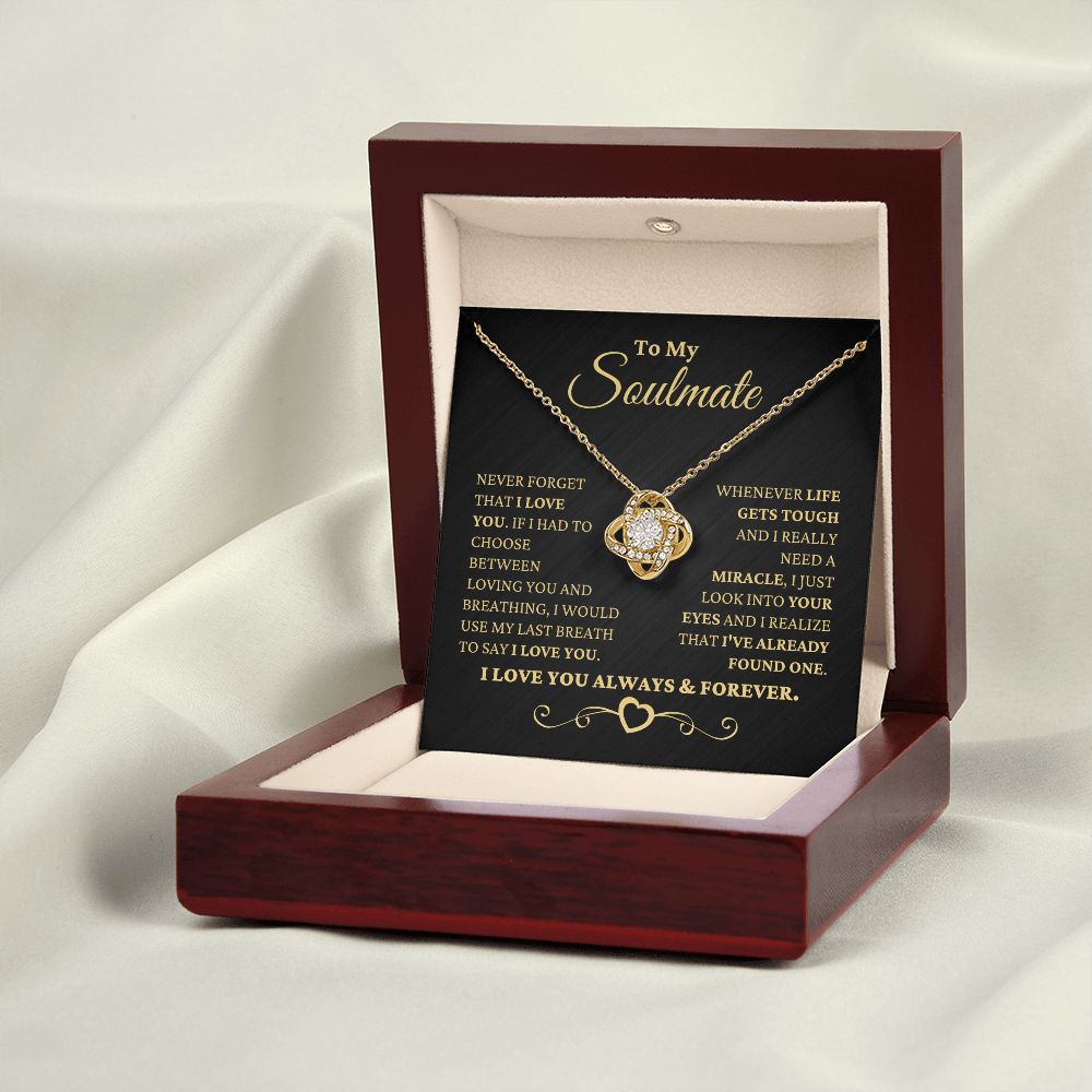 Gift for Soulmate "I Just Look Into Your Eyes" Gold Necklace Jewelry