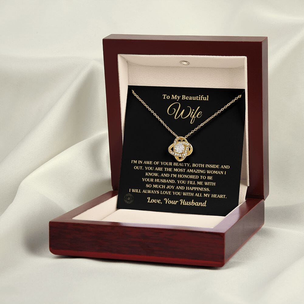 Gift For Wife "I'm In Awe Of Your Beauty" Knot Necklace Jewelry