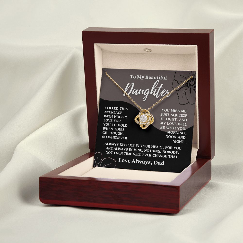 Gift For Daughter "My Love Will Be With You" Love Dad Necklace Jewelry