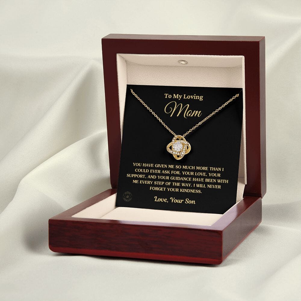 Gift for Mom From Son - "I Will Never Forget Your Kindness" Necklace Jewelry