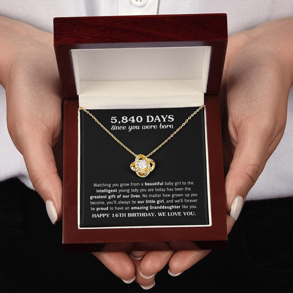 Happy 16th Birthday Gift For Granddaughter From Grandma and Grandpa "5,840 Days Since You Were Born" Necklace Jewelry