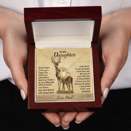 Gift For Daughter "Never Forget I Love You" Love Dad Necklace (Deer) Jewelry