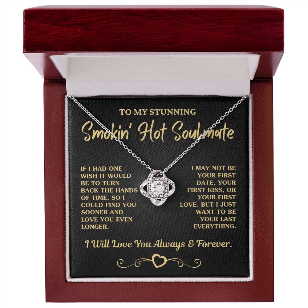 (Almost Sold Out) Gift For Soulmate "Your Last Everything" Necklace Jewelry 14K White Gold Finish Mahogany Style Luxury Box (w/LED)