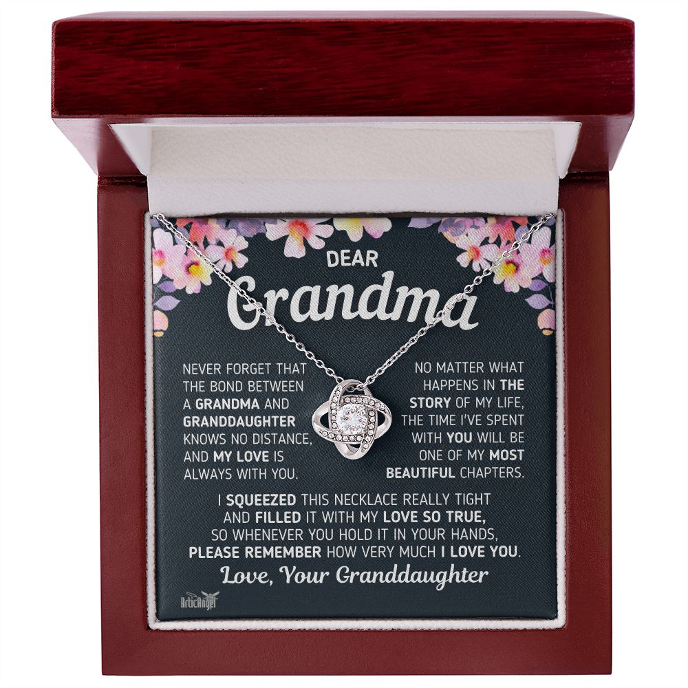 Gift For Grandma "The Bond Between a Grandma and Granddaughter" Necklace Jewelry
