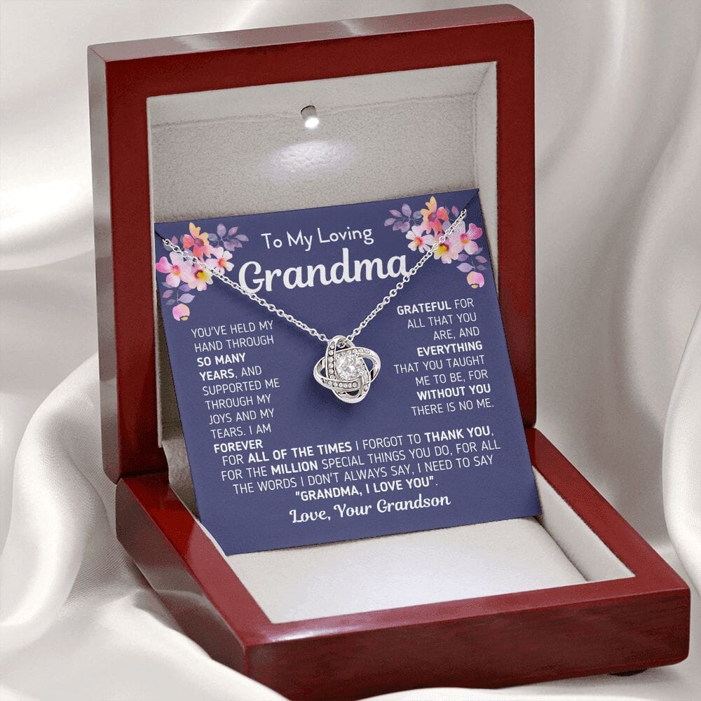 Gift for Grandma From Grandson "Without You There Is No Me" Knot Necklace Jewelry