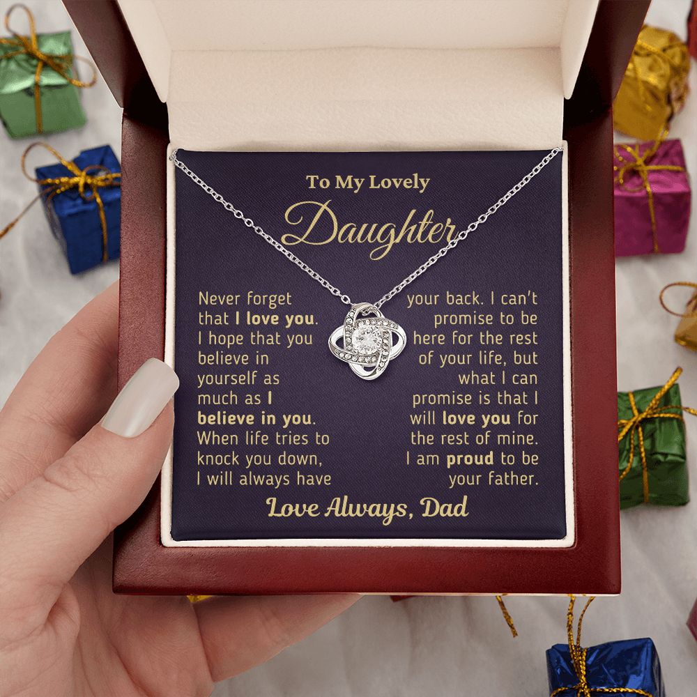 Gift for Daughter "Proud To Be Your Father" Gold Necklace Jewelry