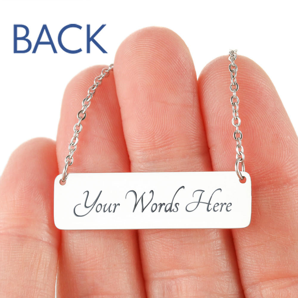 Happy Camper Custom Bar Necklace Jewelry