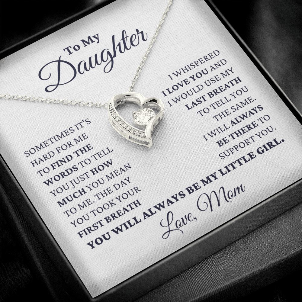 Gift for Daughter Love Mom "My Little Girl" Necklace Jewelry