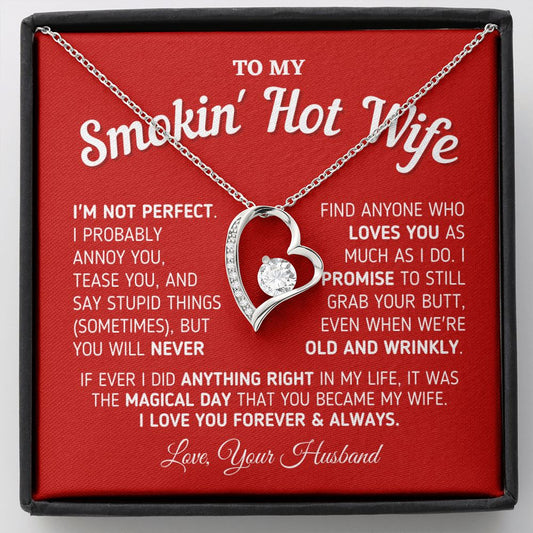 Gift for Wife "I'm Not Perfect" Heart Necklace Jewelry Two-Toned Gift Box