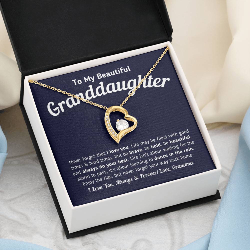 To My Beautiful Granddaughter - Never Forget That I Love You Jewelry