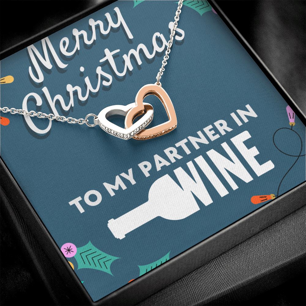 Merry Christmas To My Partner In Wine Necklace Jewelry