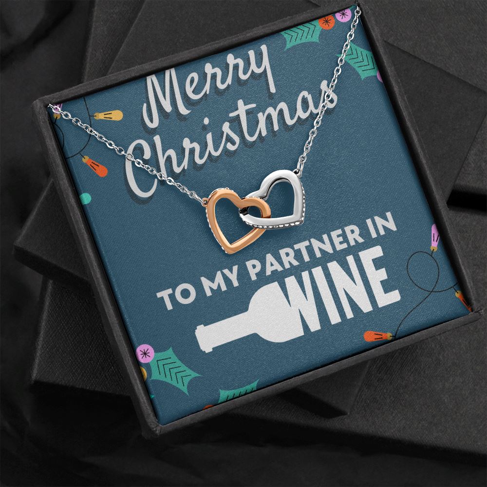 Merry Christmas To My Partner In Wine Necklace Jewelry Standard Box