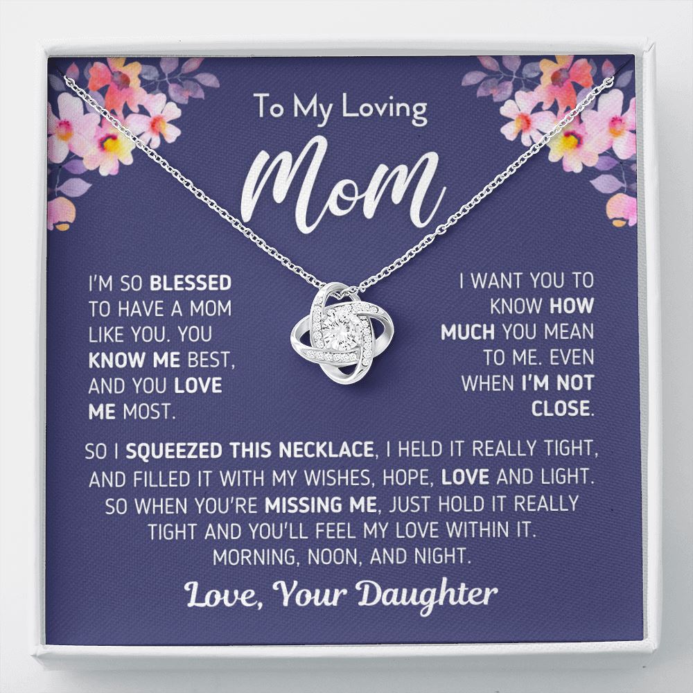 Gift For Mom From Daughter "I Am So Blessed" Necklace Jewelry Two-Toned Gift Box
