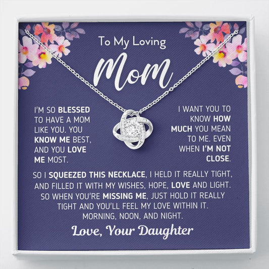 Gift For Mom From Daughter "I Am So Blessed" Necklace Jewelry Two-Toned Gift Box