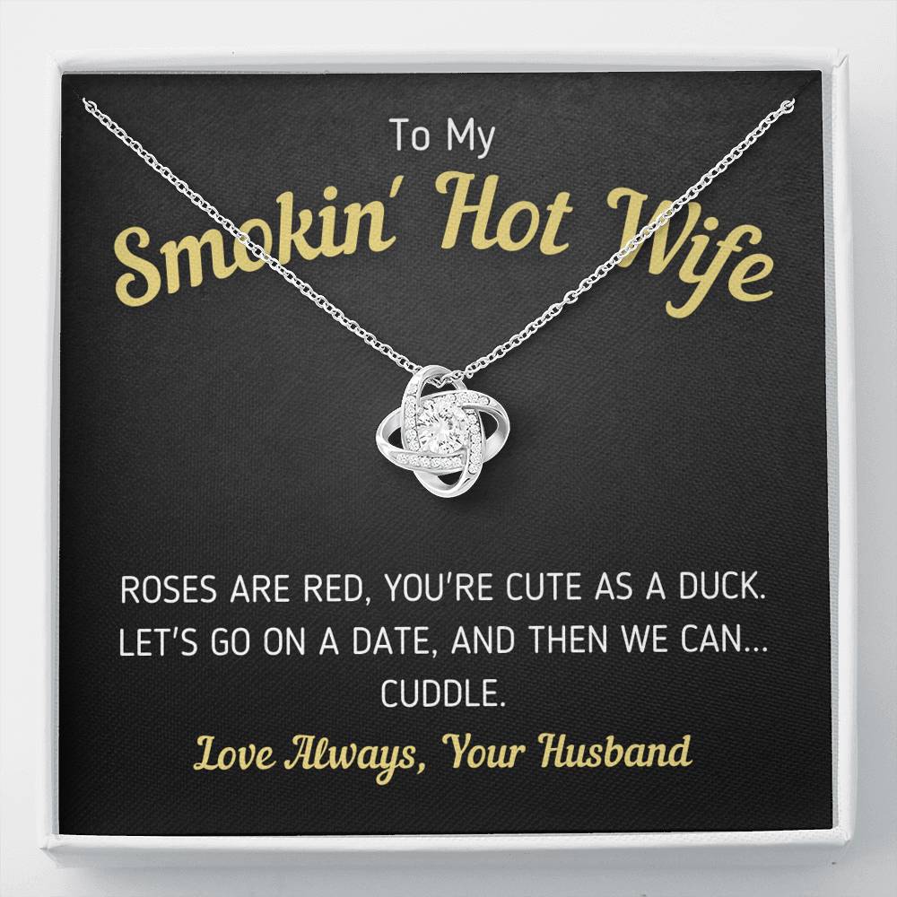 Funny "To My Smokin' Hot Wife - You're Cute As A Duck" Necklace Jewelry Standard Box