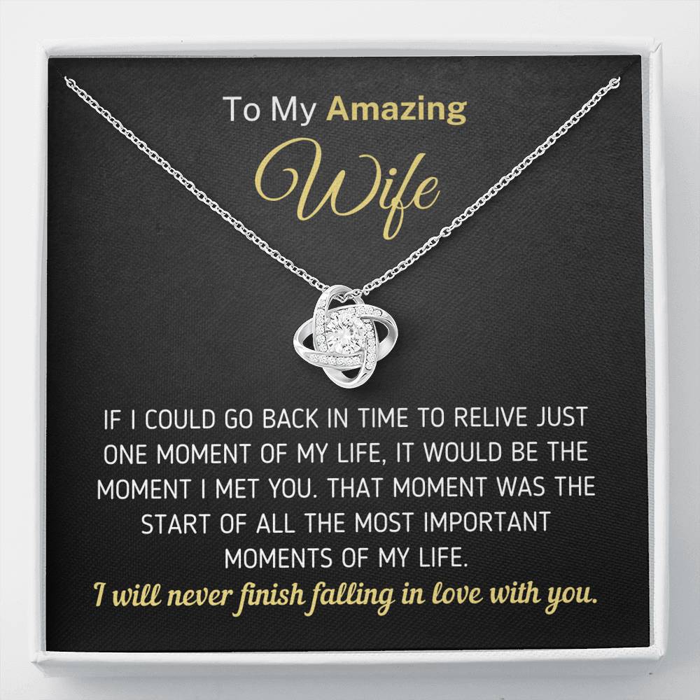 "To My Amazing Wife - The Moment I Met You" Necklace (0079) Jewelry Standard Box