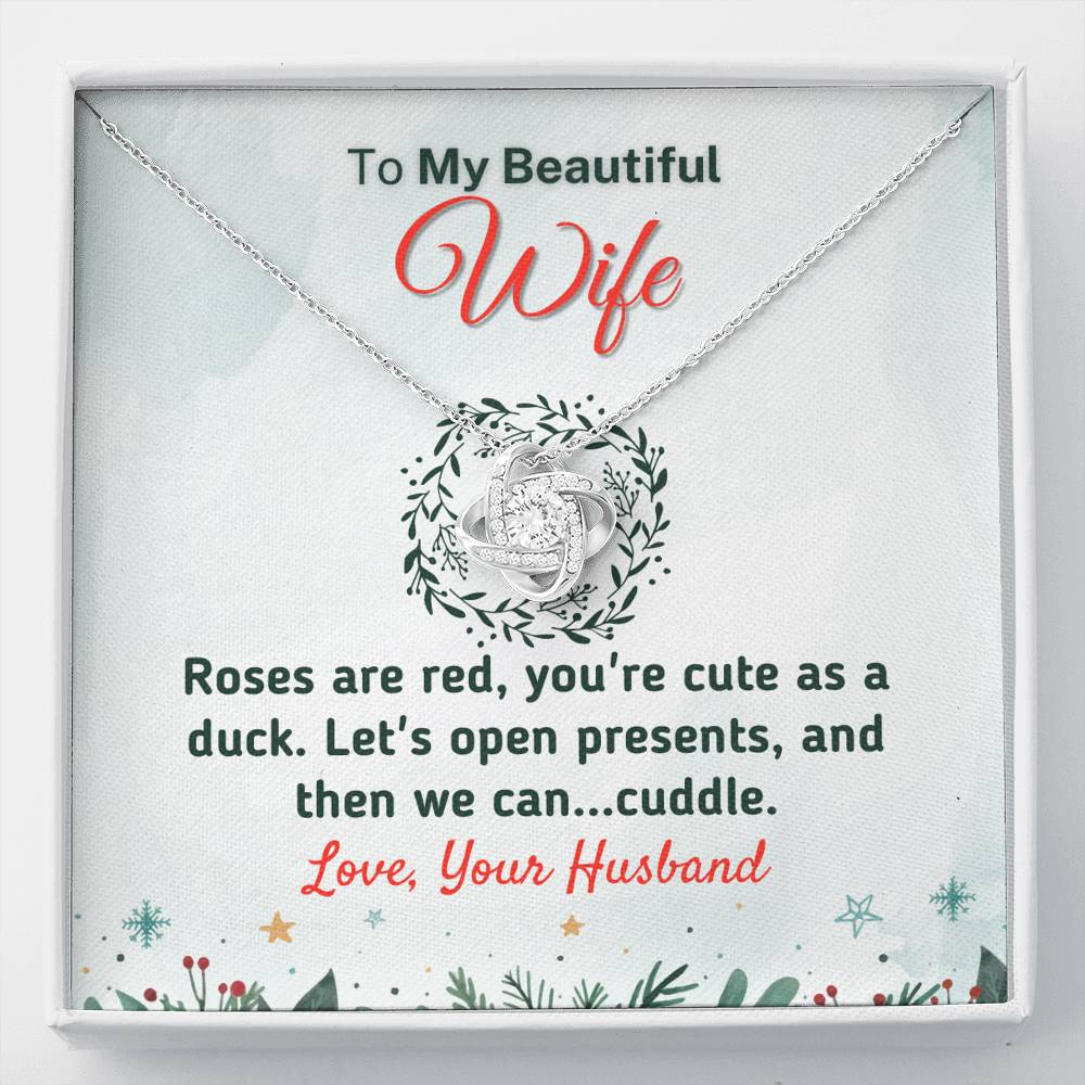 Funny Christmas Gift for Wife - "Cute As A Duck" - Necklace Jewelry Two-Toned Gift Box
