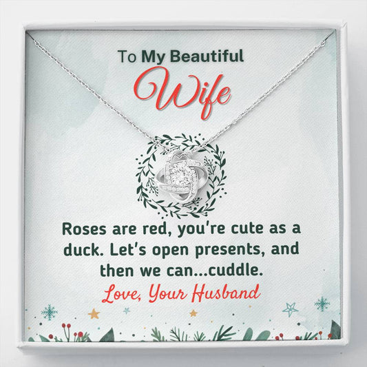 Funny Christmas Gift for Wife - "Cute As A Duck" - Necklace Jewelry Two-Toned Gift Box