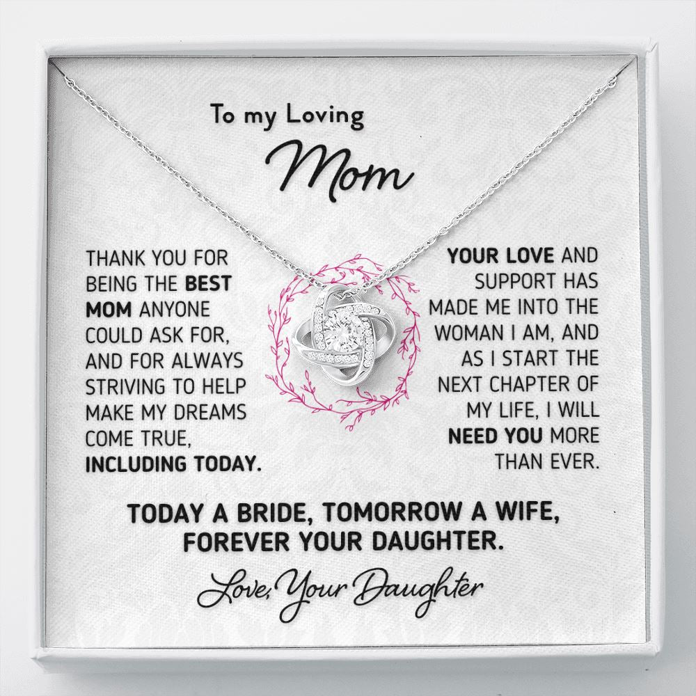 Gift For Mother Of The Bride "Forever Your Daughter" Necklace Jewelry Two-Toned Gift Box