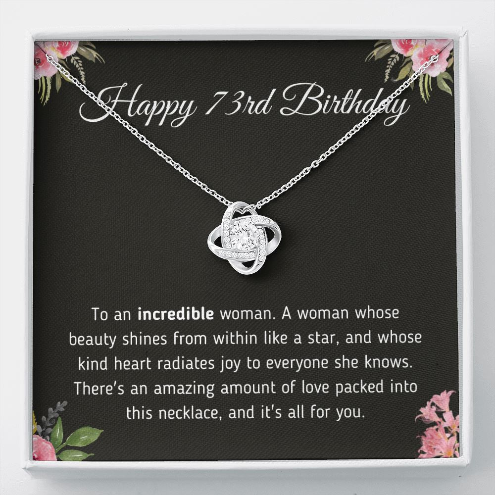 Happy 73rd Birthday Necklace Jewelry Two-Toned Gift Box